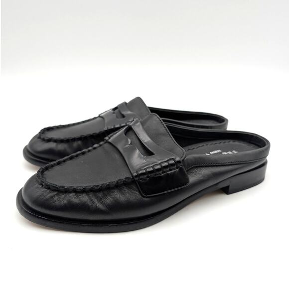 rag & bone Shoes - Rag & Bone Carter Penny Loafer Mules Women's Black Leather Size US6.5 EU36.5